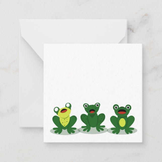 Three cute Frogs - Flat Note Card (Front)