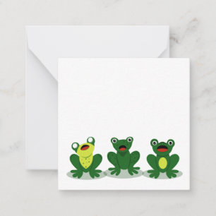 Three cute Frogs - Flat Note Card