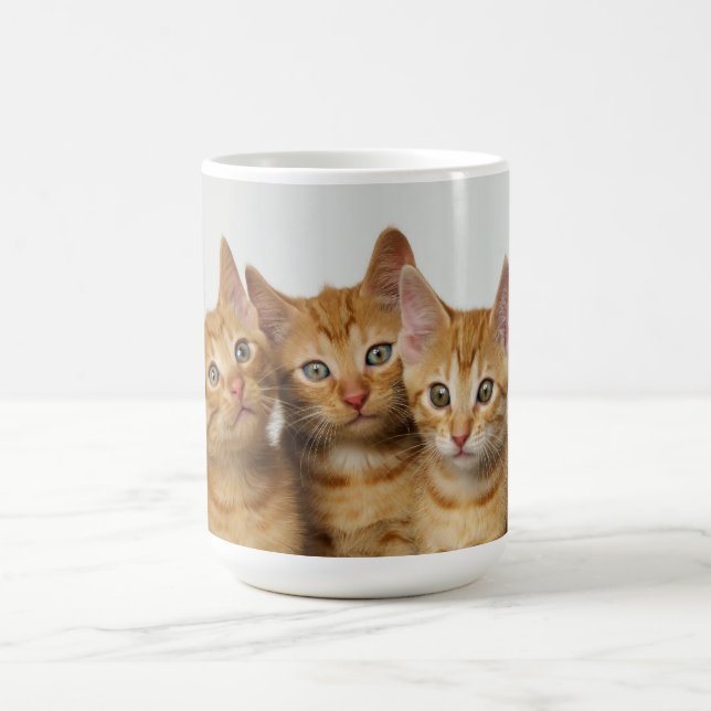 Three cute ginger kittens side by side coffee mug (Center)