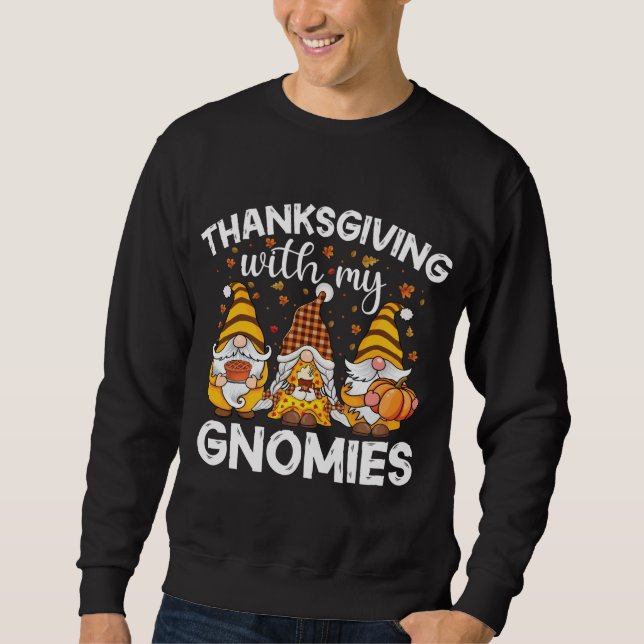 Three Cute gnomes with pumpkin spice Fall Yall aut Sweatshirt (Front)