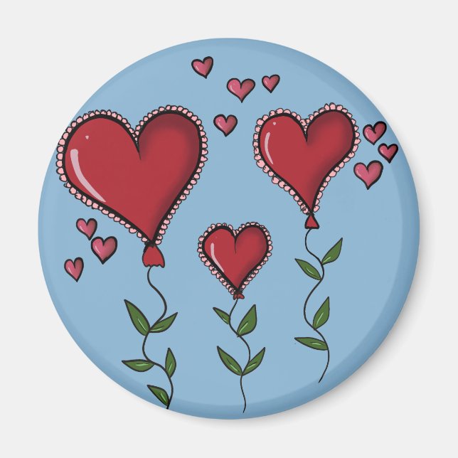Three Cute Hearts Magnet (Front)