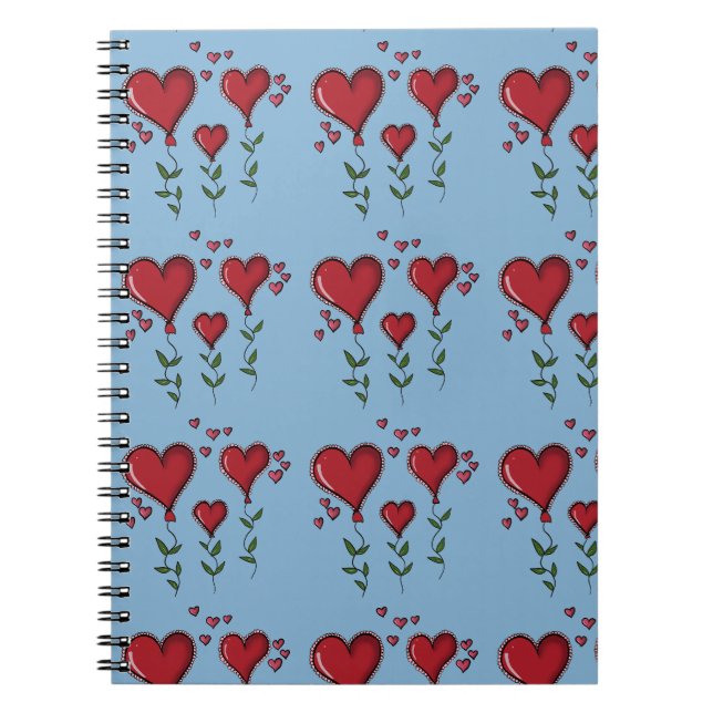 Three Cute Hearts Notebook (Front)
