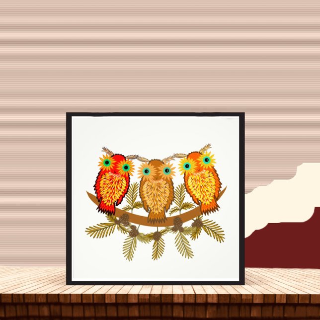 Three cute owls photo print (Creator Uploaded)