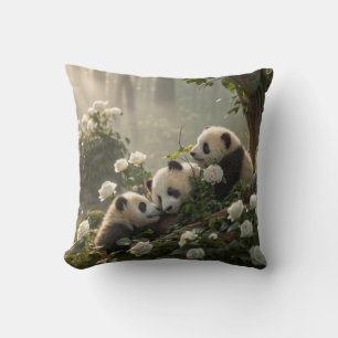 Three Cute Pandas Cushion