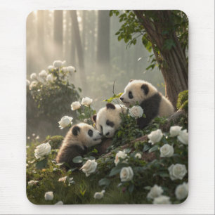 Three Cute Pandas Mouse Pad