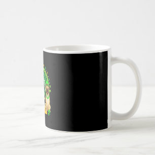 Three Cute Pugs St Patricks Day Shamrocks Rainbow Coffee Mug