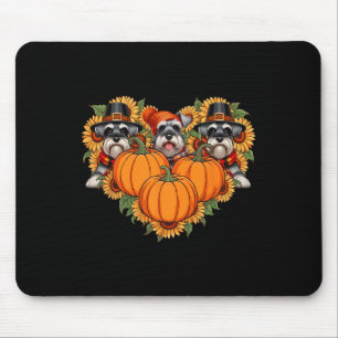 Three Cute Schnauzers Thanksgiving Pilgrim Fall Su Mouse Pad