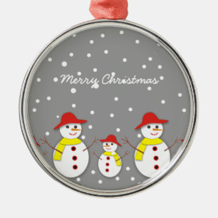 Three cute snowmen custom Christmas ornament