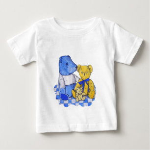three cute teddies on picnic cloth original art baby T-Shirt