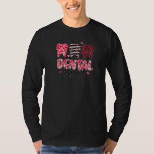 Three Cute Teeth Dentist Heats Dental Squad Valent T-Shirt