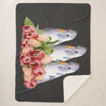 three cute white wave tables