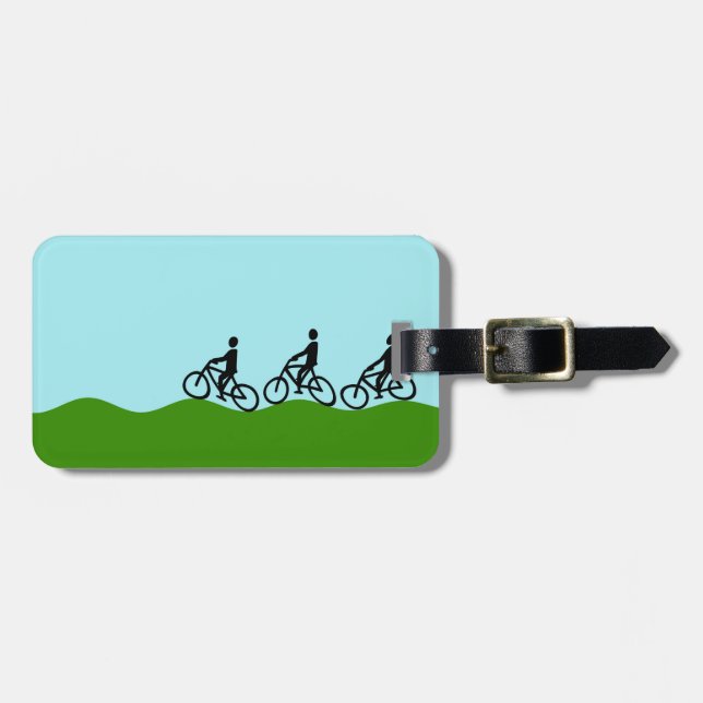 Three cyclists luggage tag (Front Horizontal)