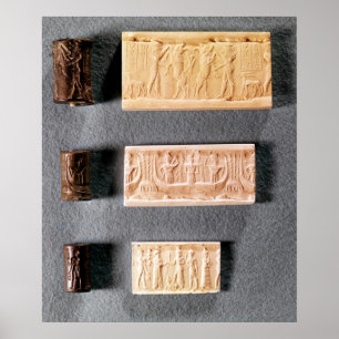 Three cylinder seals with impressions, poster
