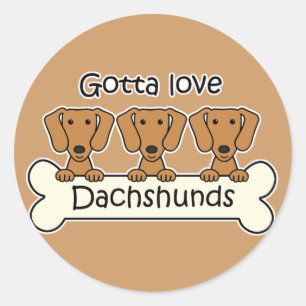 Three Dachshunds Classic Round Sticker