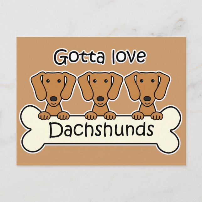 Three Dachshunds Postcard (Front)