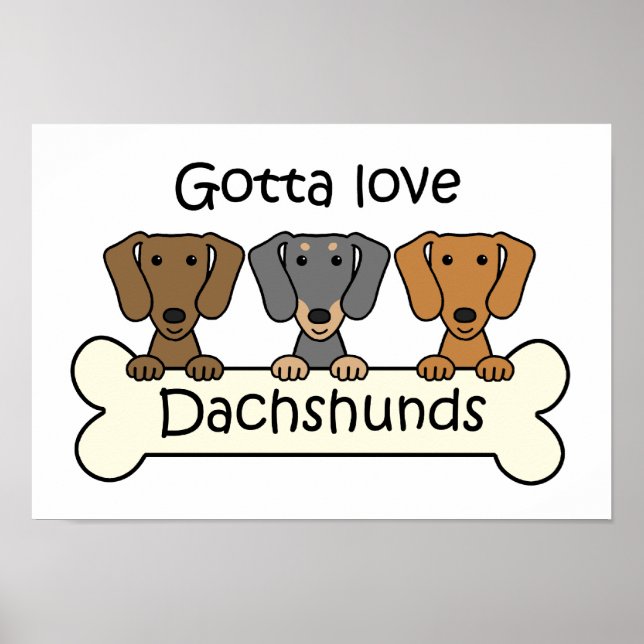 Three Dachshunds Poster (Front)