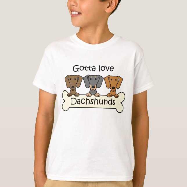 Three Dachshunds T-Shirt (Front)