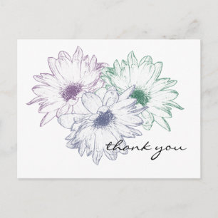 Three Daisies - Thank You Postcard