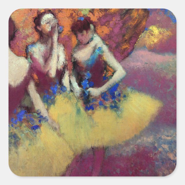 Three Dancers in Yellow Skirts by Degas Square Sticker (Front)