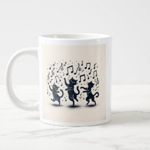 Three Dancing Cats. Large Coffee Mug