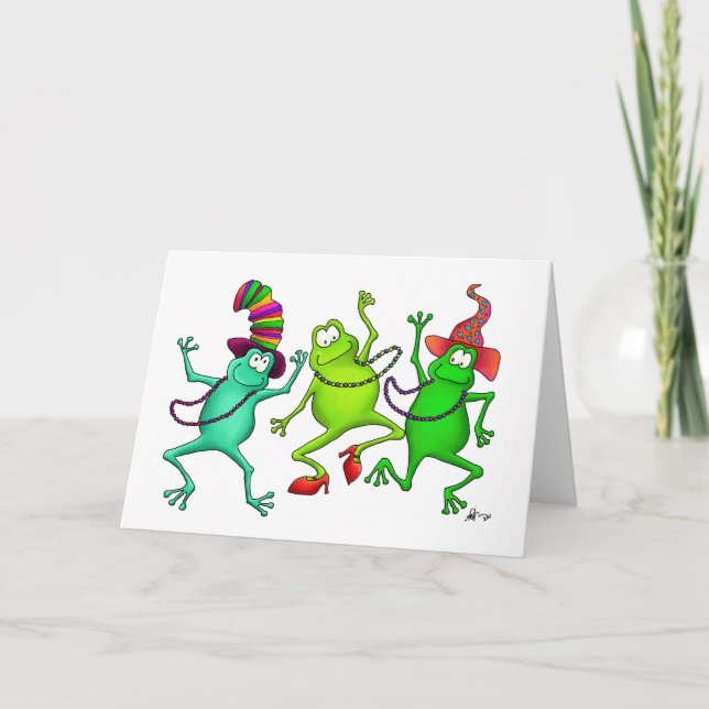 Three Dancing Frogs Card (Front)