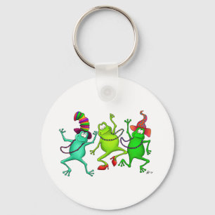 Three Dancing Frogs Key Ring