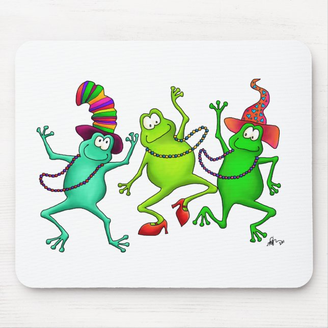 Three Dancing Frogs Mouse Pad (Front)