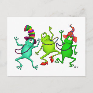 Three Dancing Frogs Postcard
