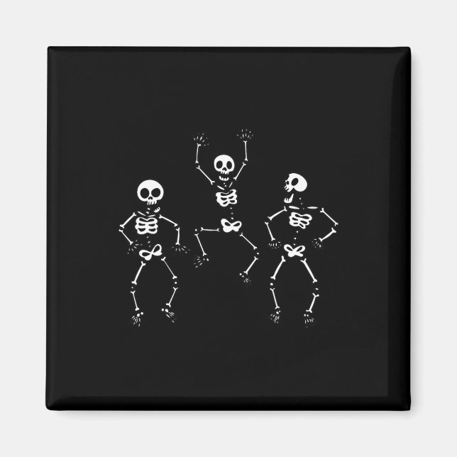 Three Dancing Funny Skeletons Halloween  Magnet (Front)