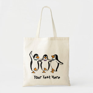 Three Dancing Penguins Tote Bag