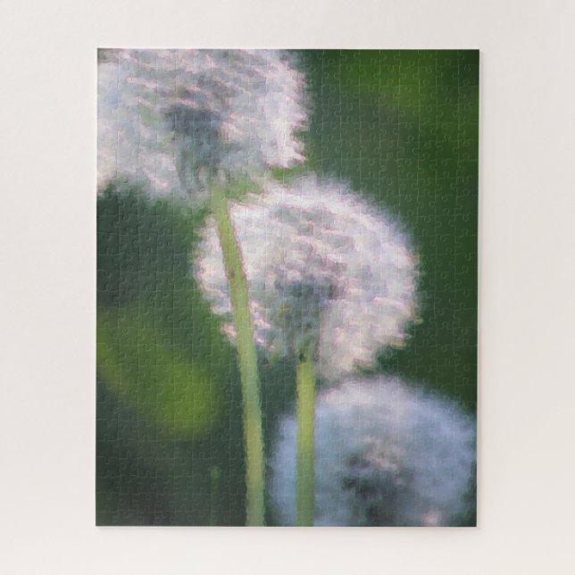 Three Dandelion Blooms Painting Jigsaw Puzzle (Vertical)