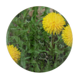 three dandelions cutting board