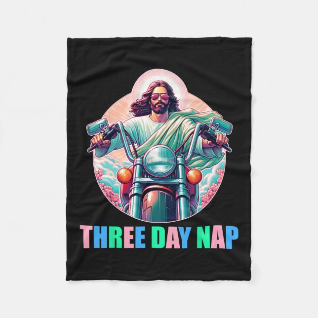 Three Day Nap Jesus Funny Easter  Fleece Blanket (Front)