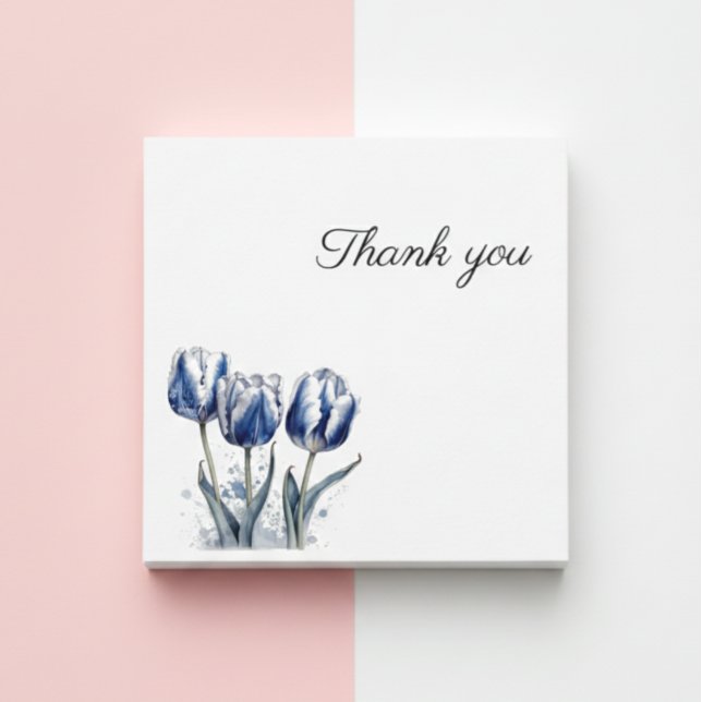 Three Delft Blue Tulips Thank You Card (Creator Uploaded)