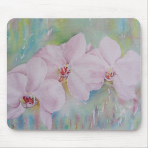 THREE DELICATE ORCHIDS MOUSE PAD