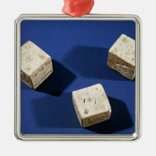 Three dice, from the acropolis at Osteria Metal Ornament
