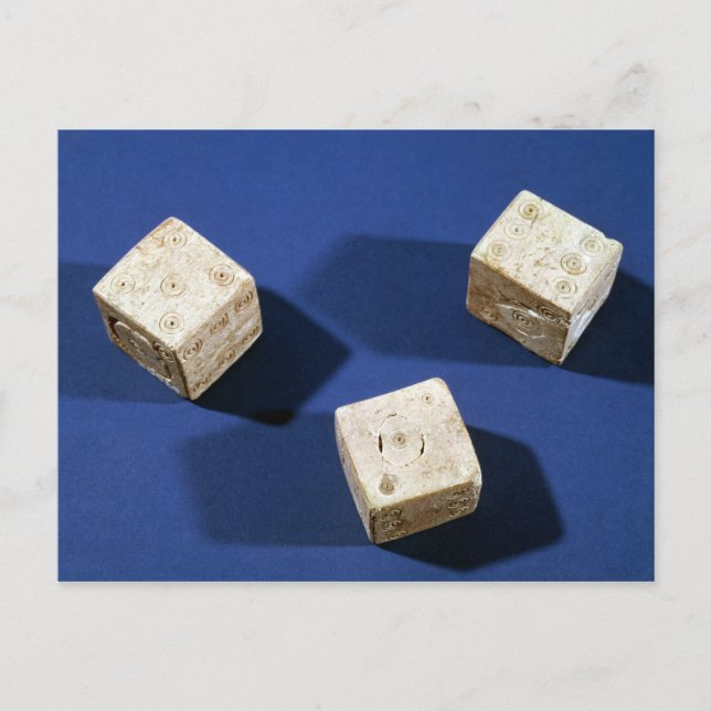 Three dice, from the acropolis at Osteria Postcard (Front)