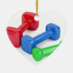 Three different dumbbells ceramic tree decoration