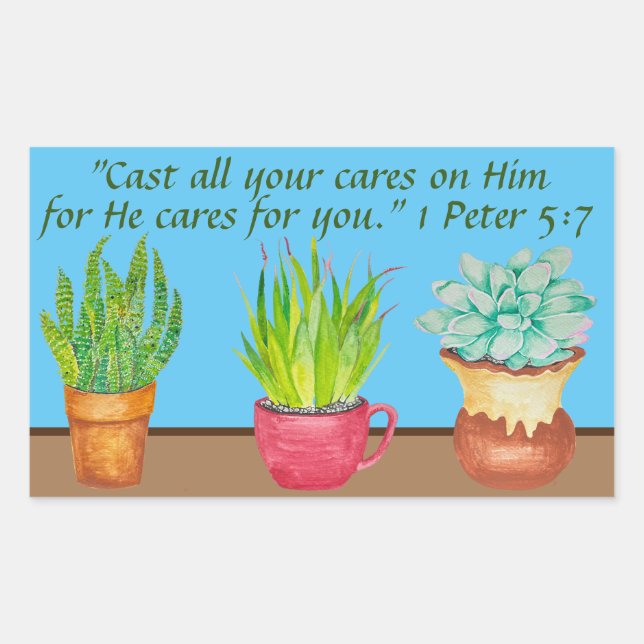 Three Different Watercolor Succulent Stickers (Front)