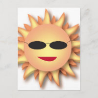 Three-Dimensional Cartoon Sun with Shades