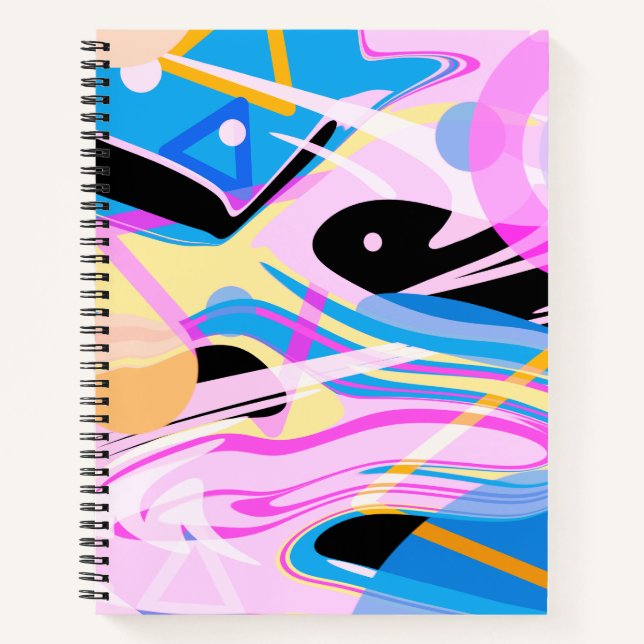 Three Dimensional Geometric Abstract Painting Notebook (Front)