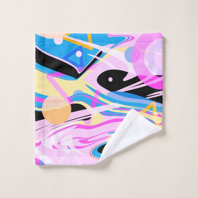Three Dimensional Geometric Abstract Painting Wash Cloth (Wash Cloth)
