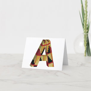 Three Dimensional Letter A Thank You Card