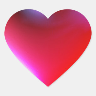 Three Dimensional Style Heart Symbol Red Miami Heart Sticker