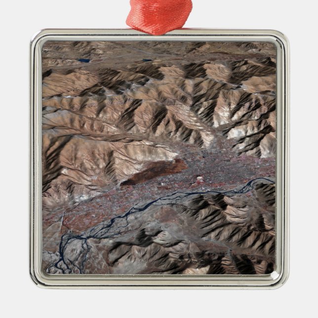 Three-dimensional view of the landscape metal tree decoration (Front)