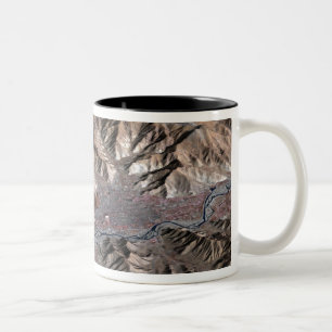 Three-dimensional view of the landscape Two-Tone coffee mug