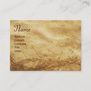 THREE DOGGIES WITH ROSES, Parchment,Monogram Business Card