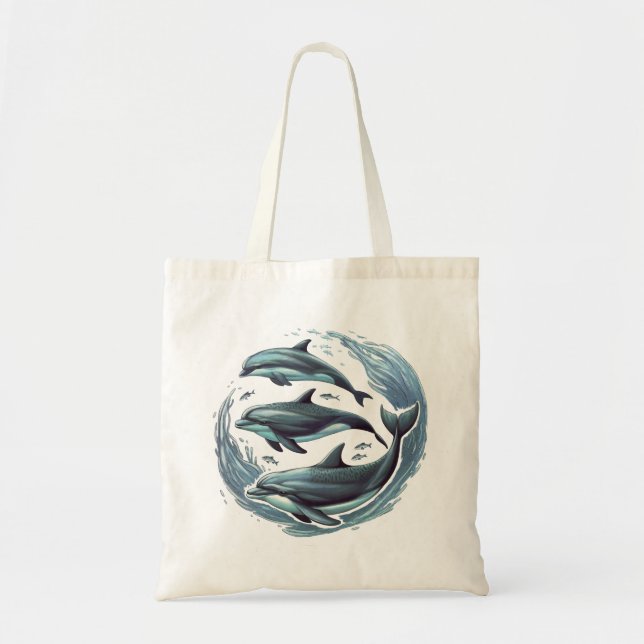 Three Dolphins Tote Bag (Front)
