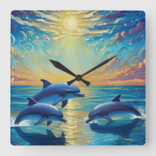 Three dolphins Wall Clock