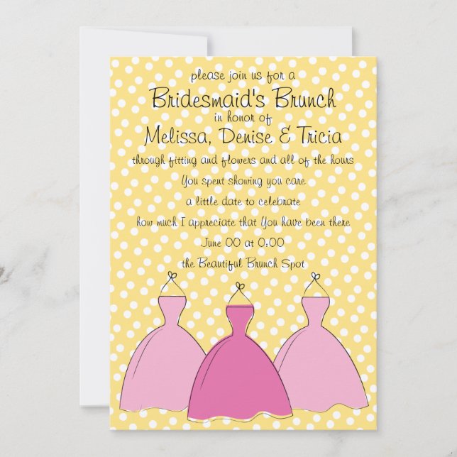 Three dress sketch invitation (Front)